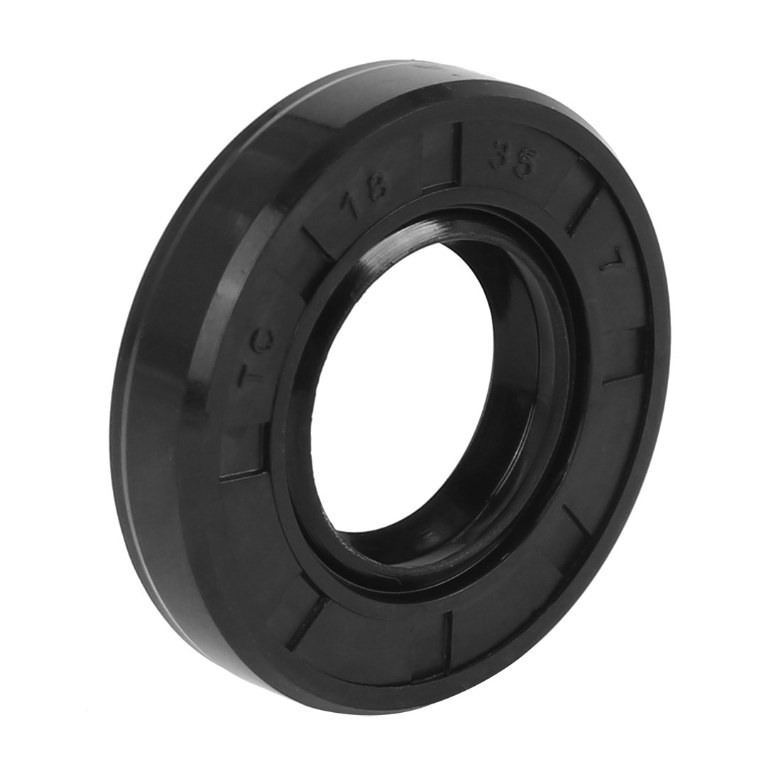 Black 18mm x 35mm x 7mm Nitrile Rubber Double Lip TC Oil Shaft Seal for Car
