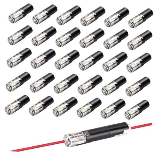 Double Wire Plug in Connector,1 Pin Low Voltage Wire Connector with 30Pcs