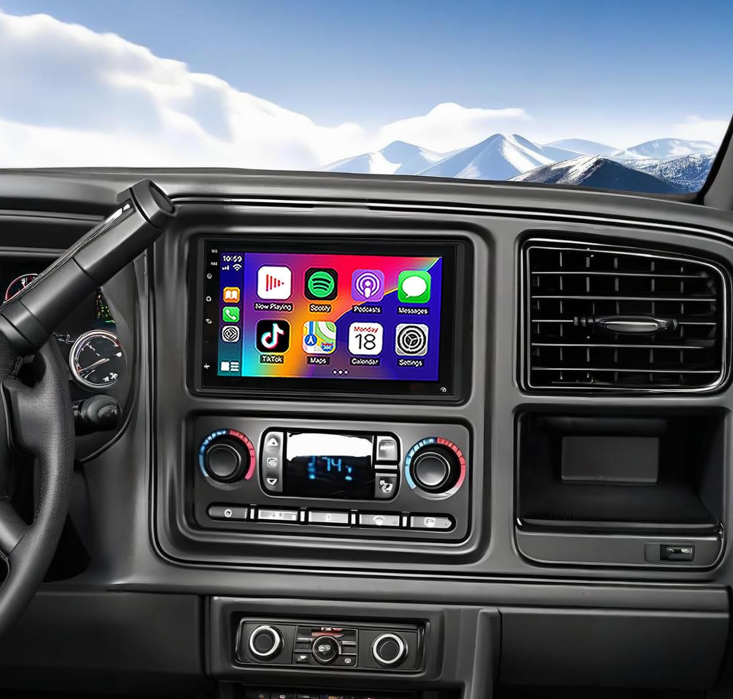 Car Stereo for Silverado Tahoe 2003-2006 Wireless CarPlay Auto 7 Inch 2+32G