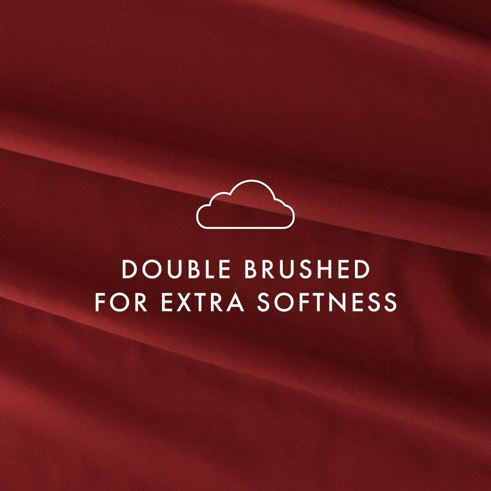 6-Piece Burgundy Solid Microfiber Twin Sheet Set Free Shipping New