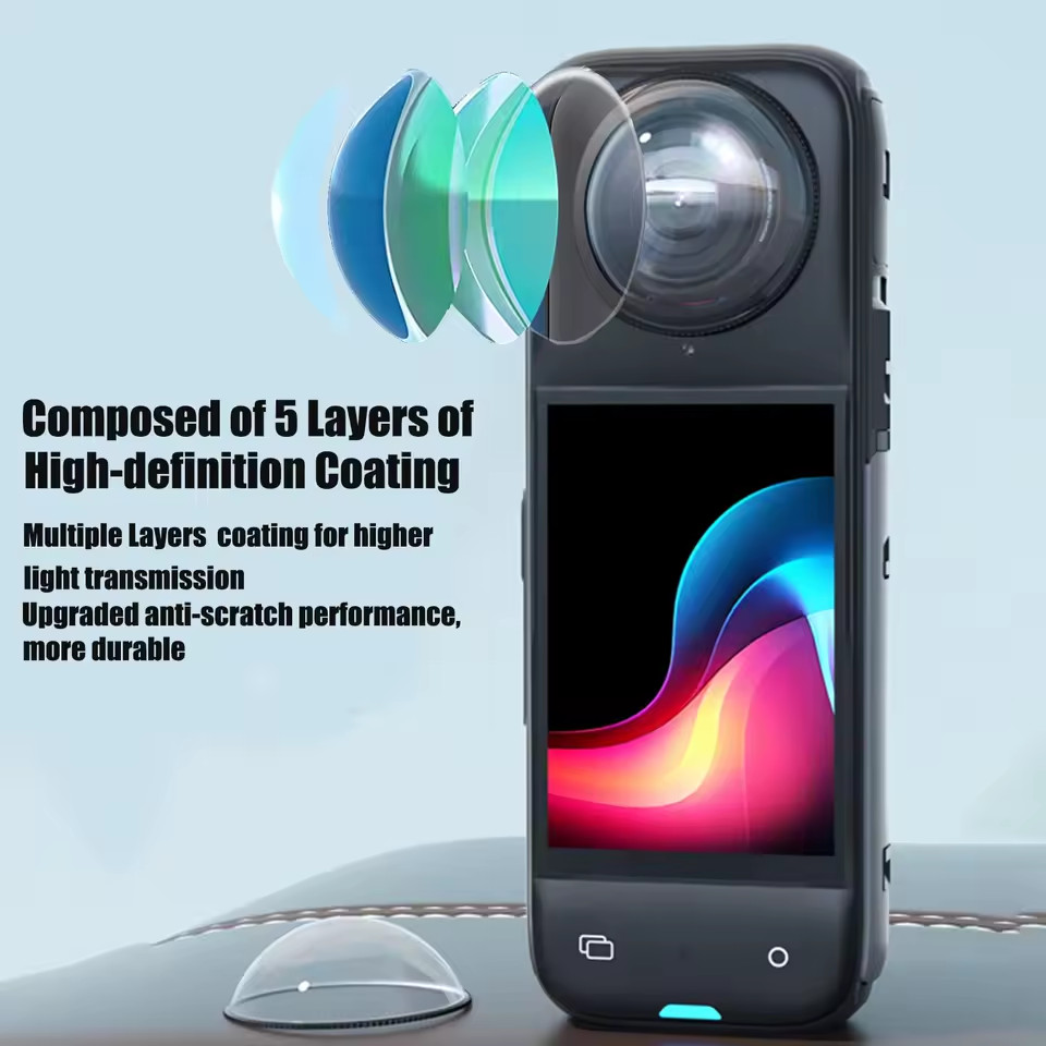 Insta360 X4 Premium Tempered Glass Lens Guards - Scratch-Resistant Protector Cap