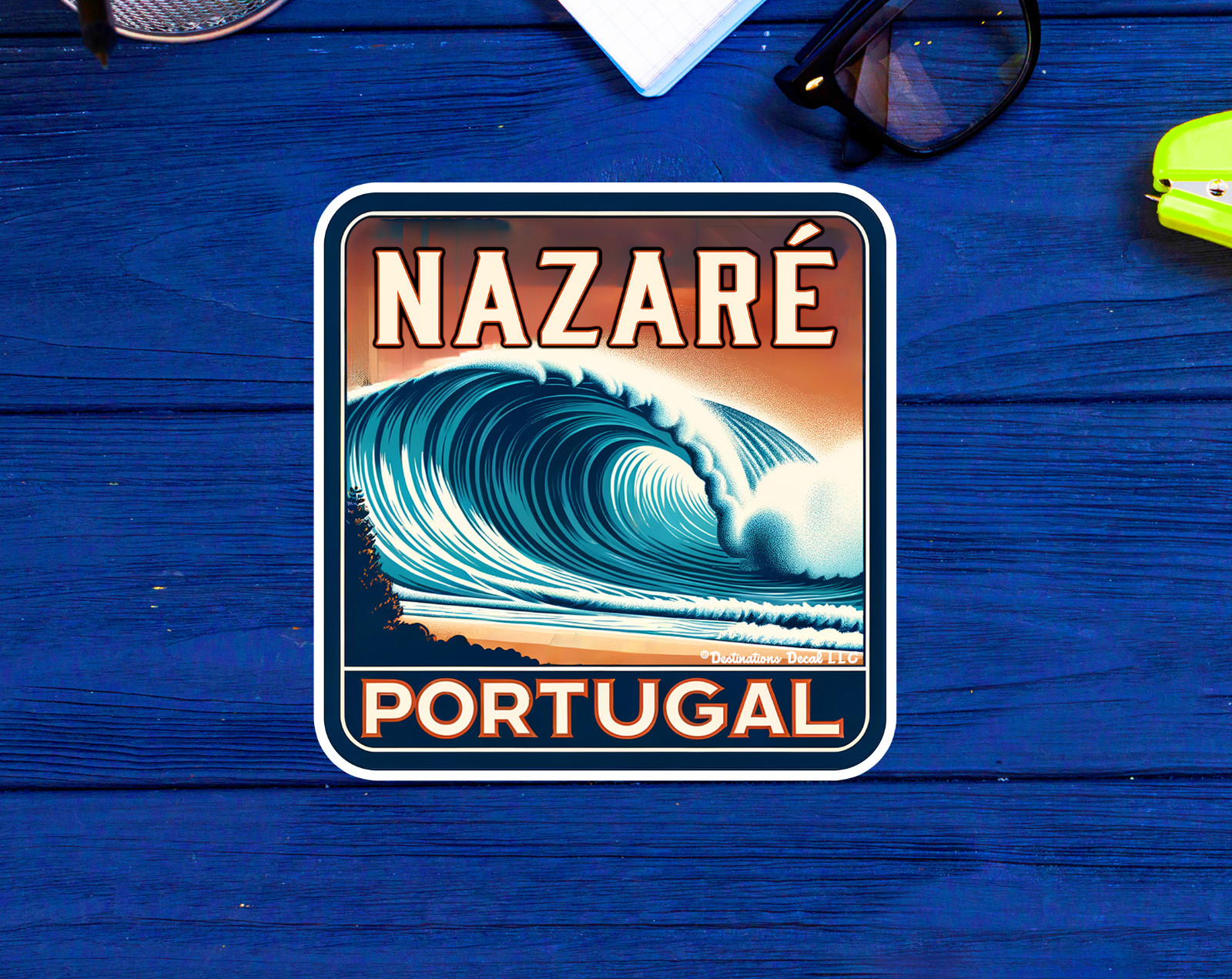 Nazaré Portugal Sticker 2.5" To 4" Souvenir Decal Indoor Nazare Outdoor Lisbon