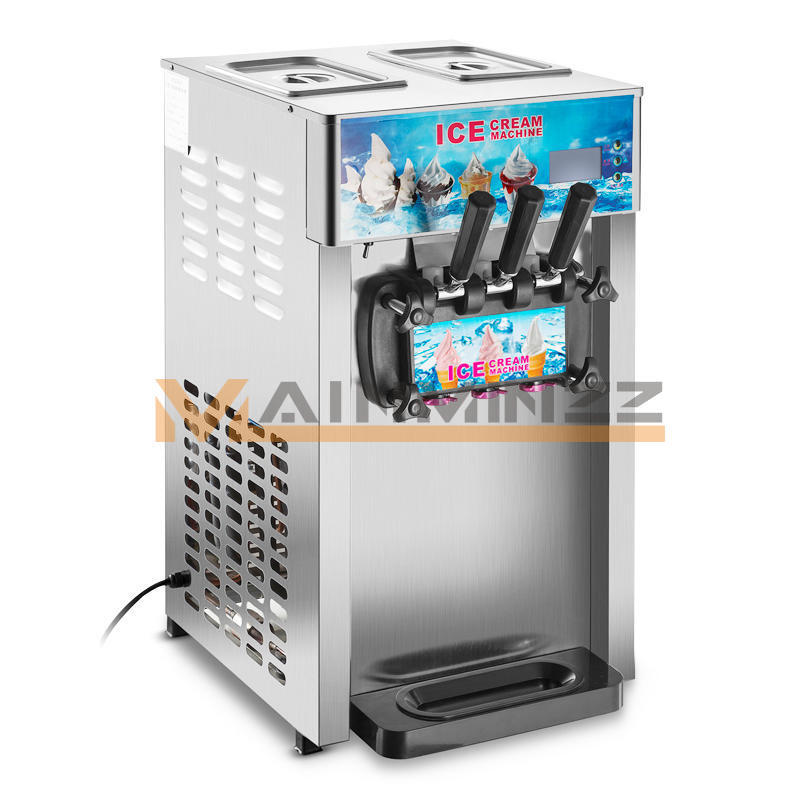 1PC 3 Flavor Commercial Frozen Ice Cream Cones Machine Soft Ice Cream Machine