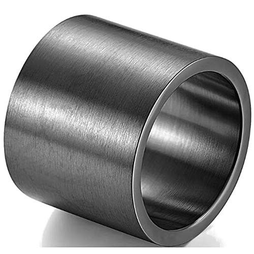 Jewelers 18mm Huge Wide Chunky Stainless Steel Wedding Band Thumb Ring 6 Black