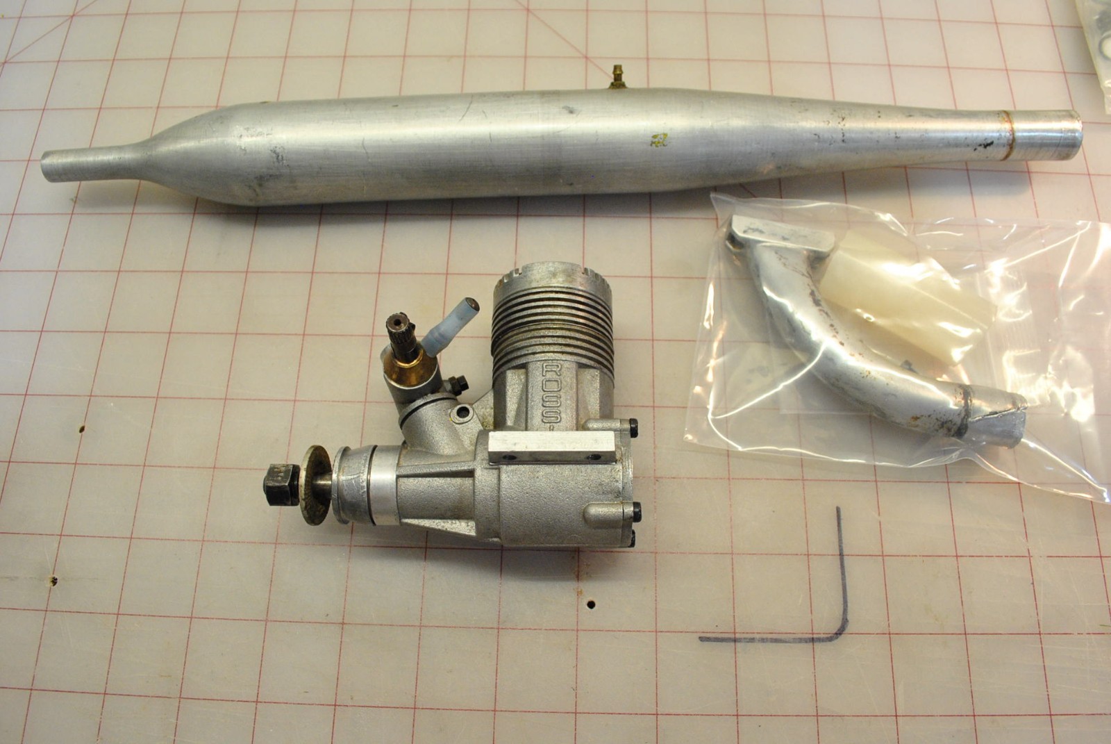 Rossi R40 Nitro Engine w/ tunned pipe.  Nice!