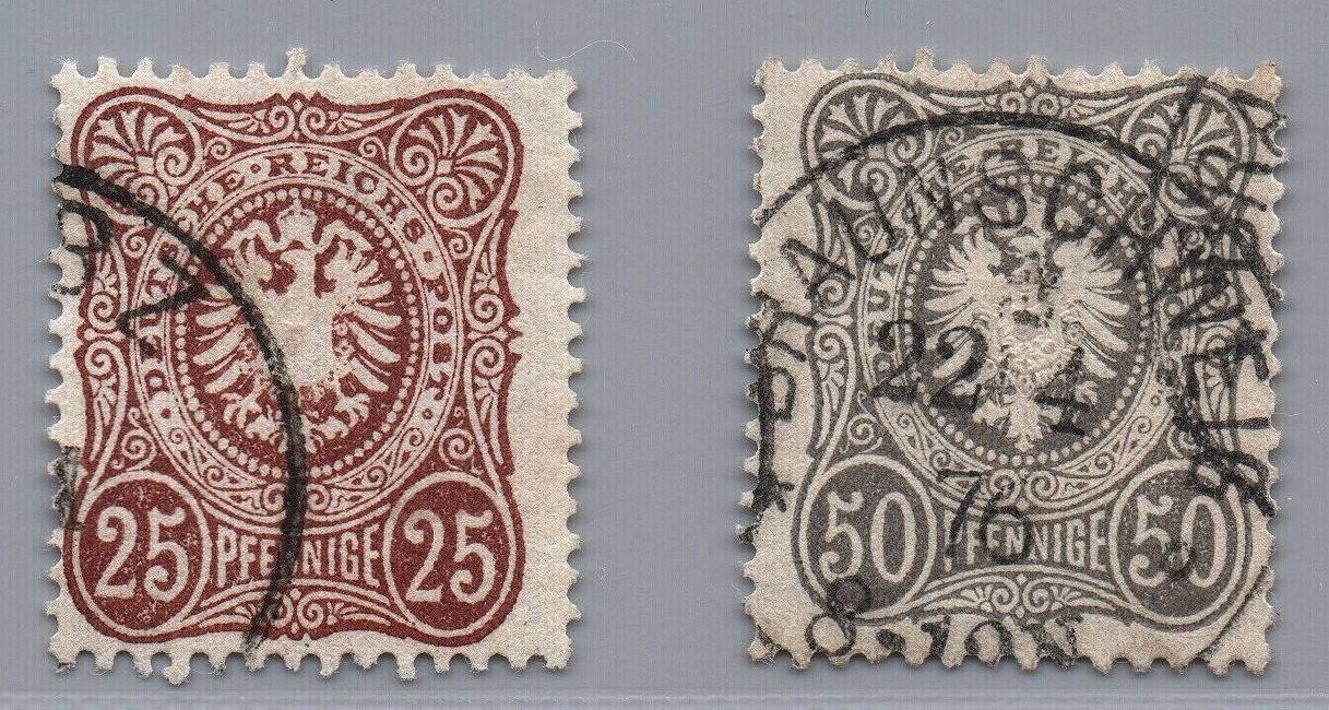 Dt. Reich Michel No. 35 a + 36 a stamped tested