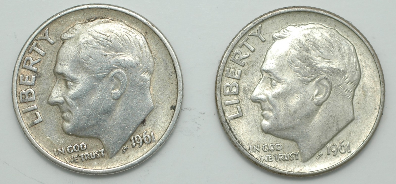 1961 P & D 90% Silver Roosevelt Dime Mint Year Set 2 Coins No San Francisco Made