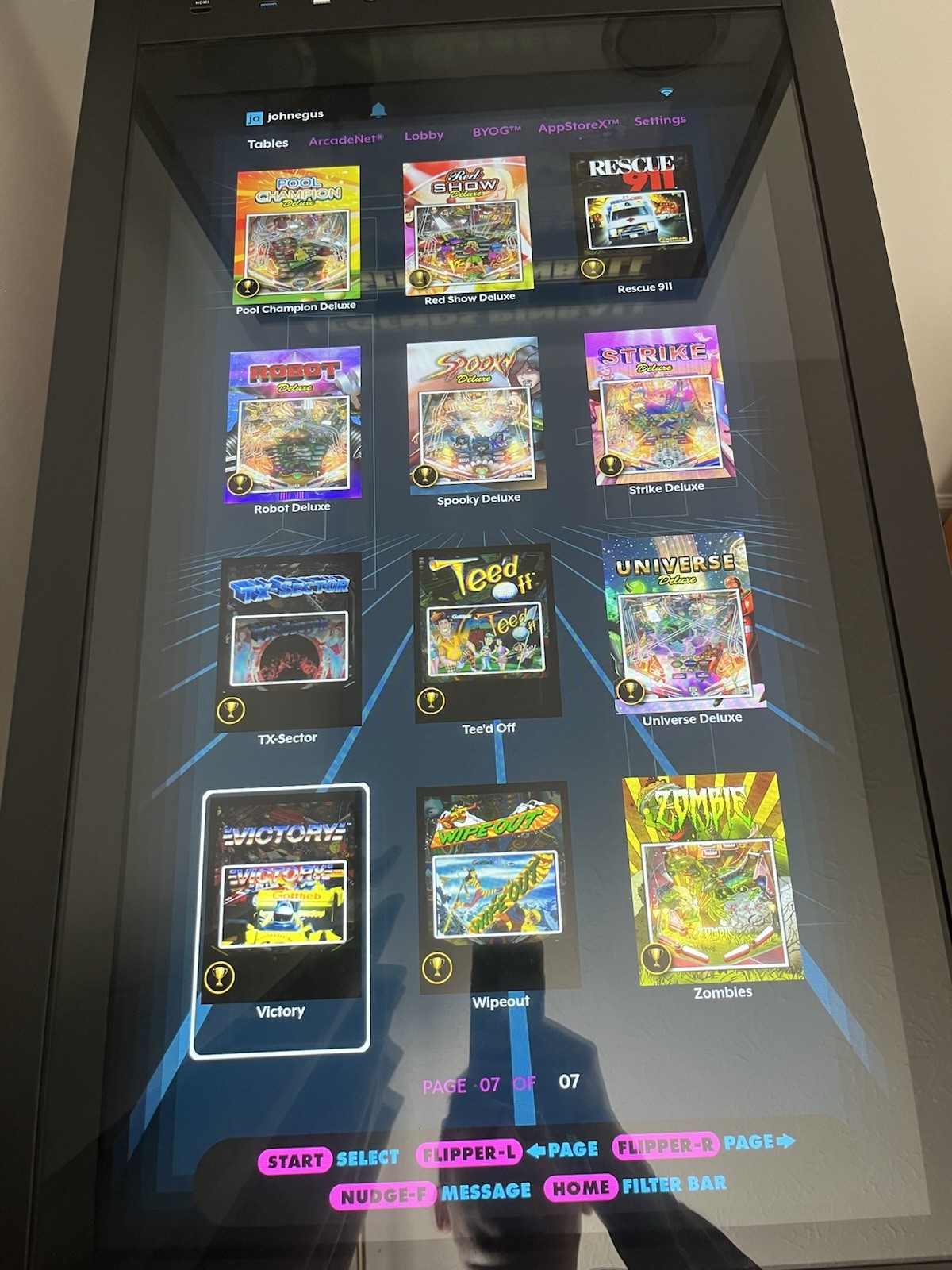 atgames legends pinball HD with 84 tables installed
