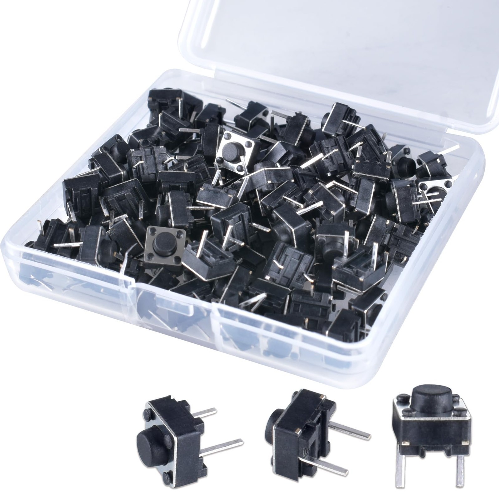 100 Pcs Tact Push Button Switch 2 Pin 6x6x5 mm Micro Momentary Tactile Switch