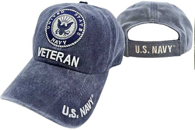 US Navy VETERAN BLUE SUBDUED Emblem Military HAT CAP OFFICIALLY LICENSED