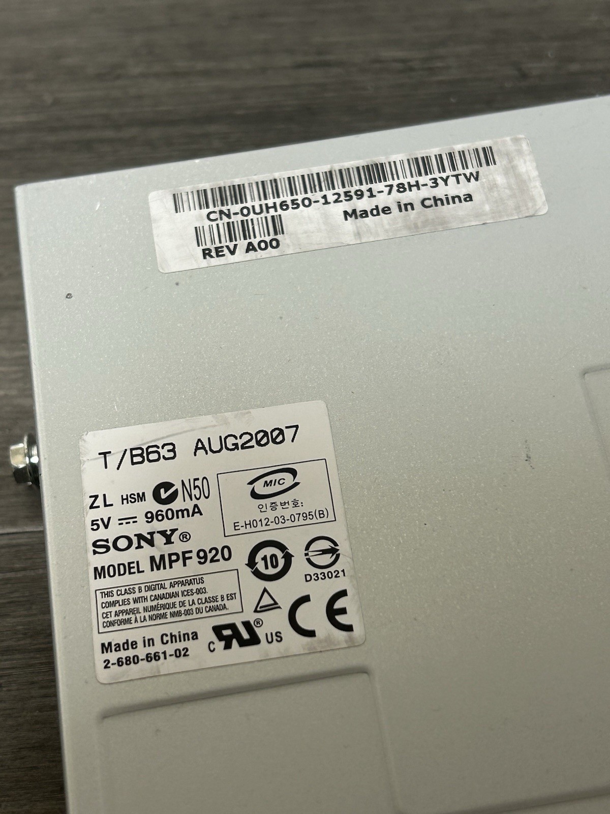 sony mpf920 Rev A00 2 Untested Units