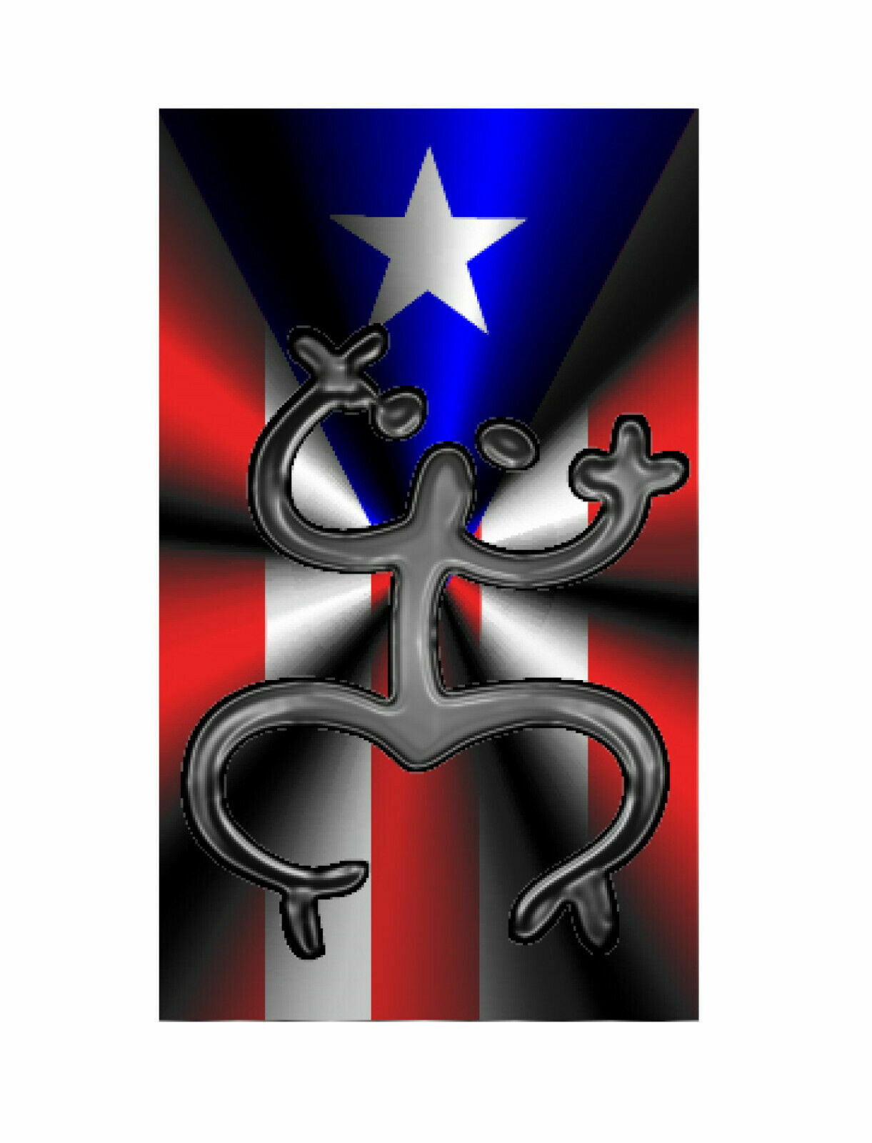 PUERTO RICO FLAG. PR STICKER-DECAL, BANDERA PUERTO RICO, COQUI TAINO. #35