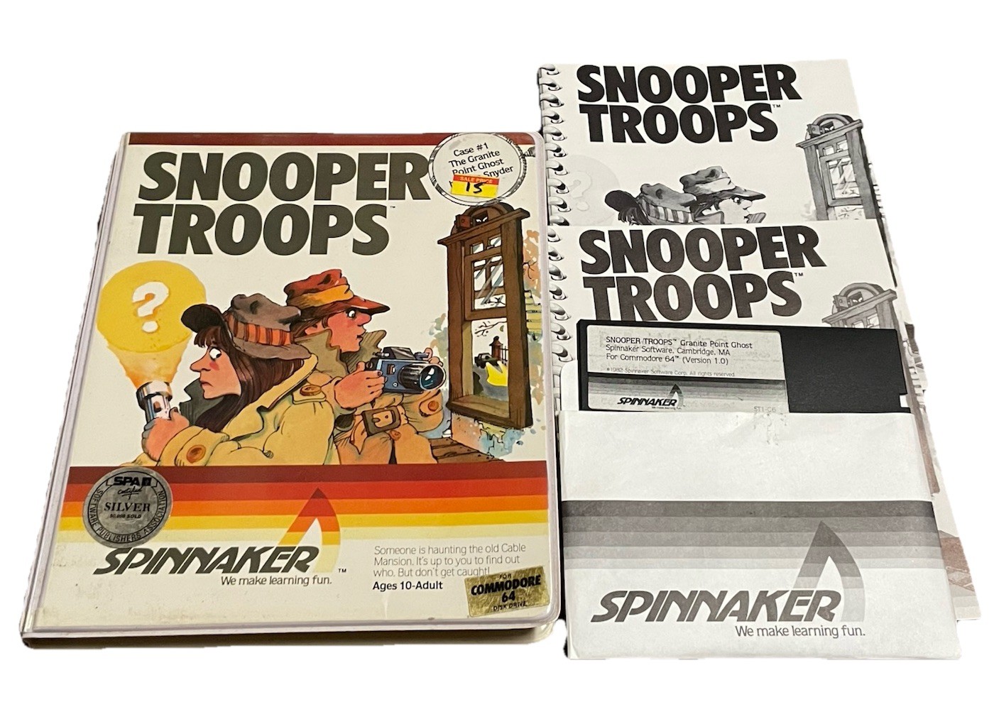 Spinnaker Snooper Troops Granite Point Ghost Game for Commodore 64 w/Manual