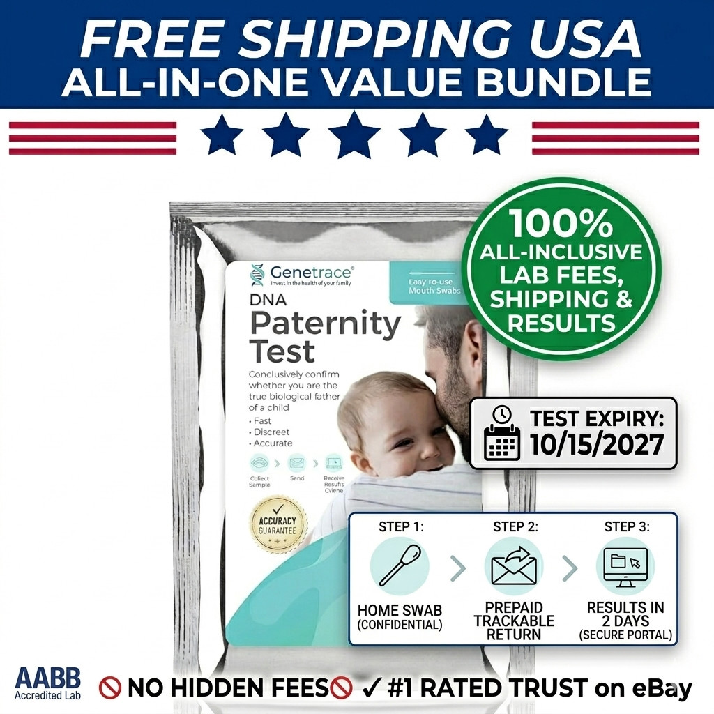 Genetrace DNA Paternity Kit - ALL LAB FEES INCLUDED - 2027 Expiry - Results in 1