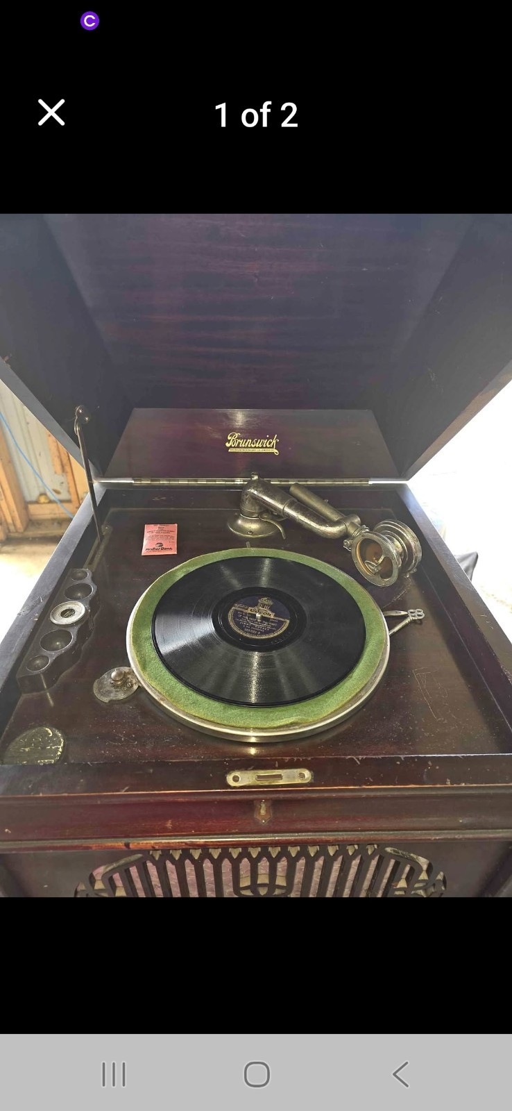 1918 BRUNSWICK RECORD PLAYER VINTAGE