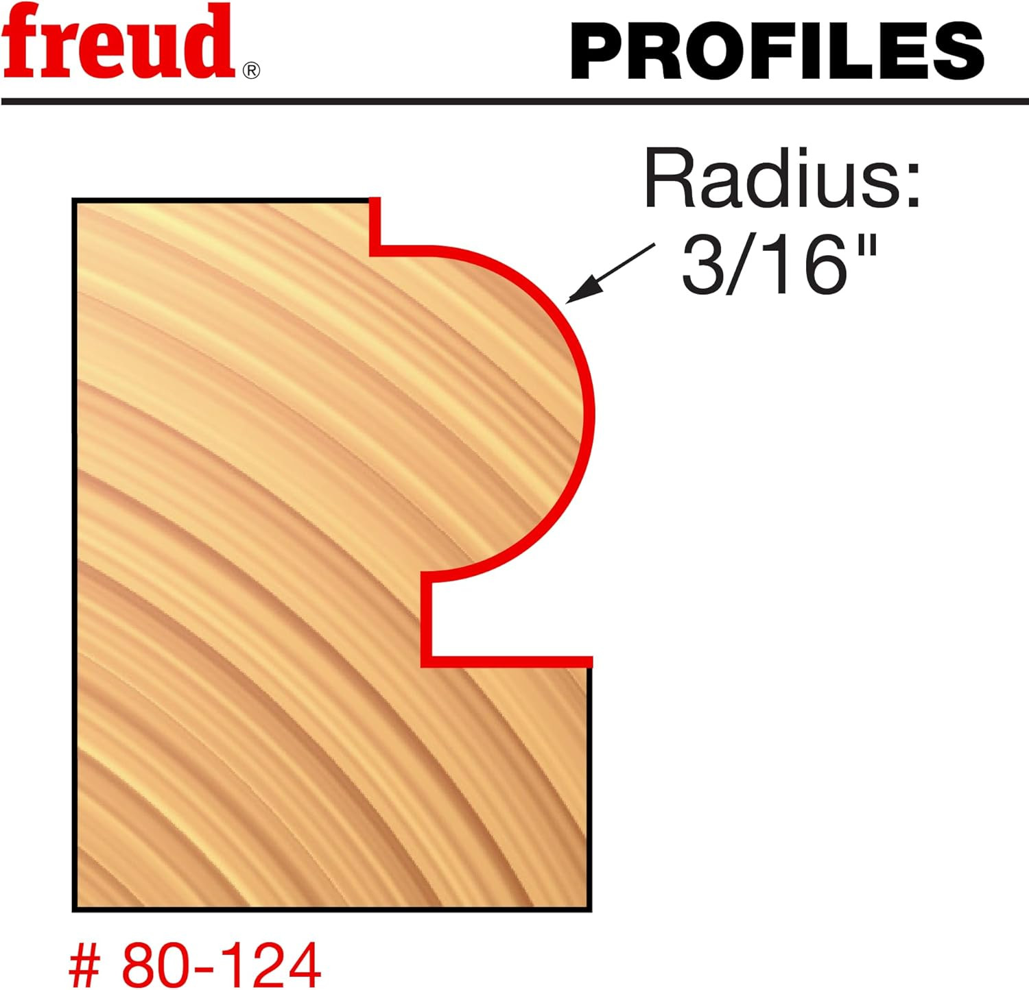 80-124: 3/16" Radius Traditional Beading Bit with 1/2" Shank