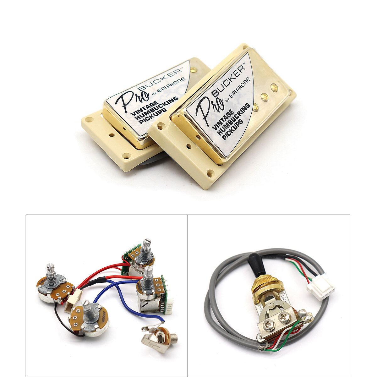 LP SG EPI ProBucker Electric Guitar Humbucker Pickups Wiring Harness Set Gold