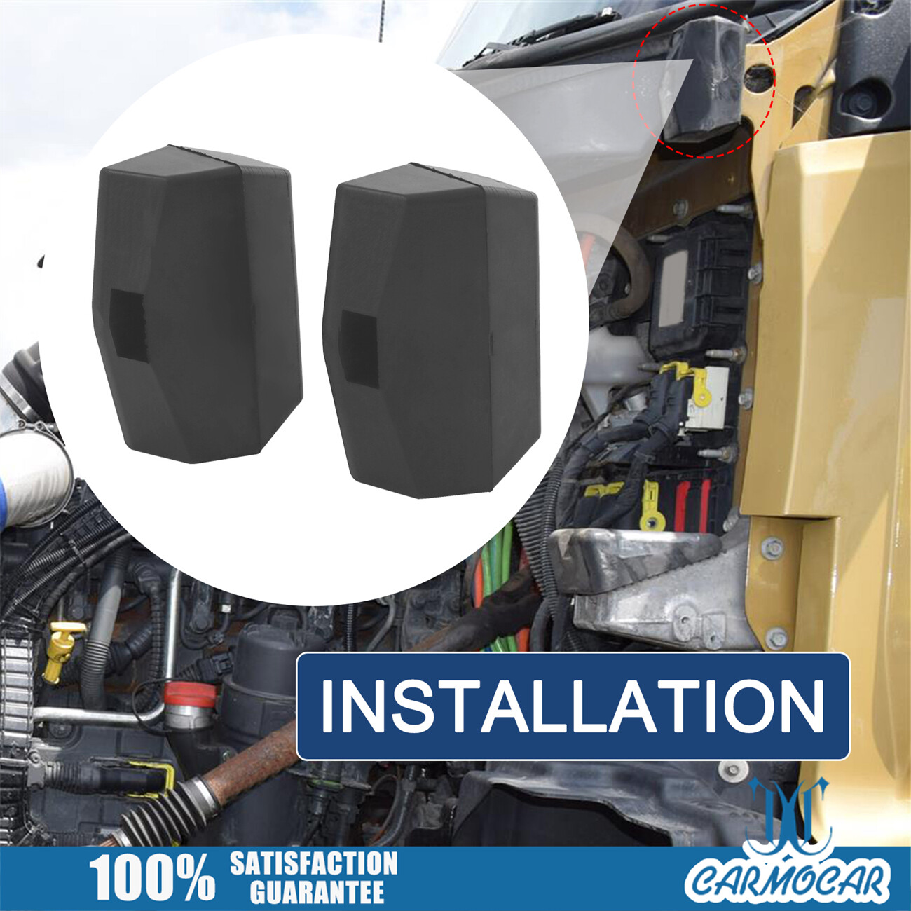 2x Hood Bumper Support L856082 M75682 Fits For Peterbilt 579 Kenworth T680 T880