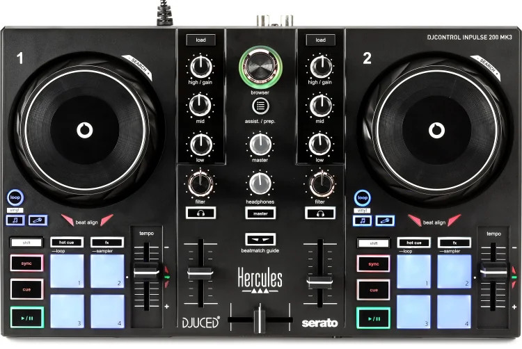 Hercules DJ DJControl Inpulse 200 mk3 2-channel DJ Controller
