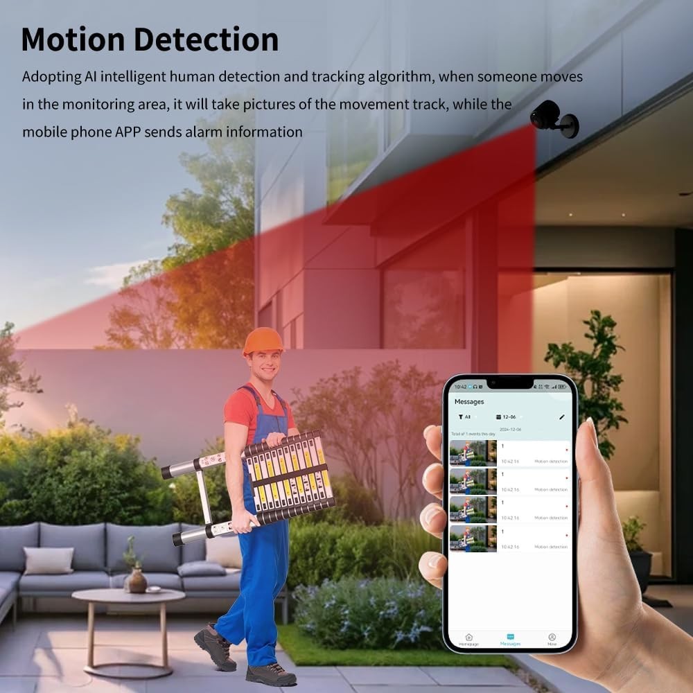 Versatile Wireless Surveillance: 2K Camera with Night Vision & Cloud Recording