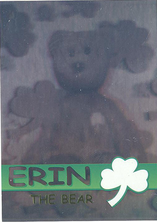 TY Beanie Babies BBOC Card - Series 2 Rare Bear (GREEN) - ERIN (#/4444) - NM/M