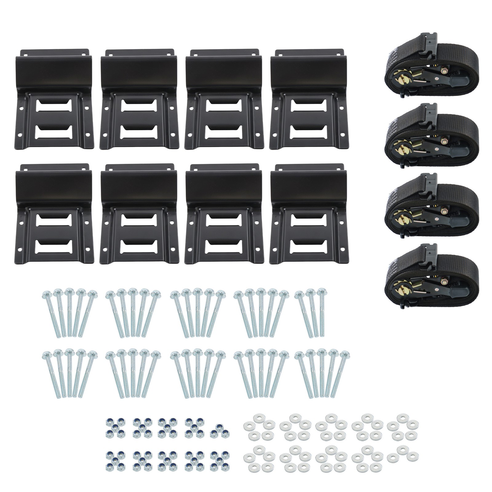 Labwork 8PCS E Track System Wheel Chock 4 PCS 10' Ratchet Strap For Truck Van