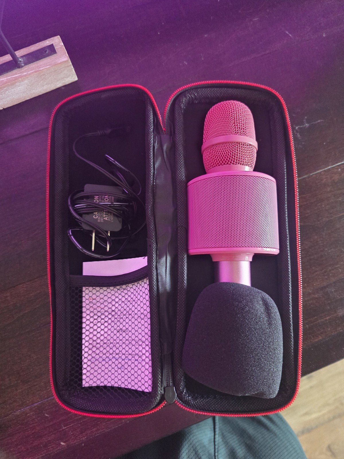 BONNOK Pink Wireless Bluetooth Karaoke Microphone with Case