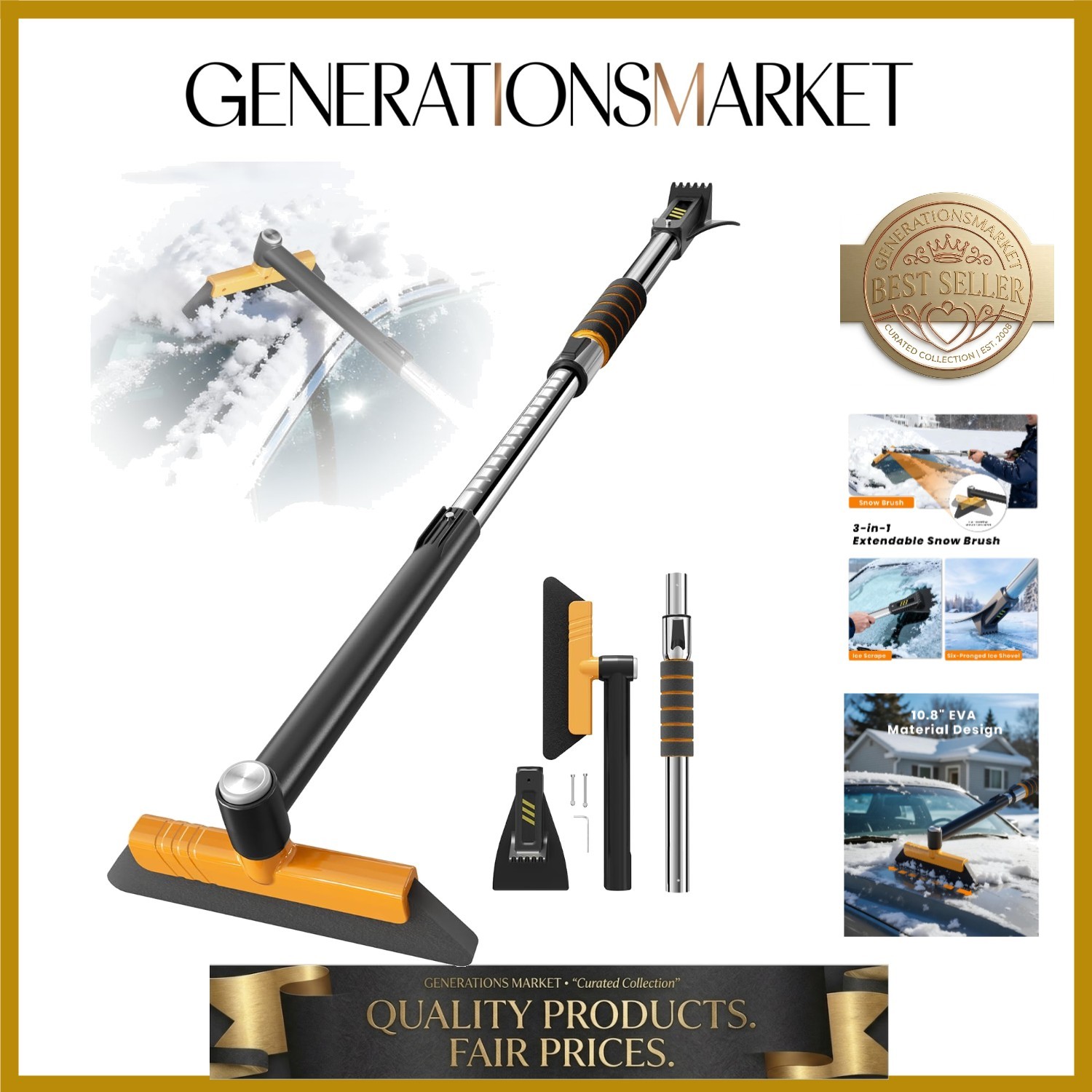 43.7" Extendable for Car Windshield for 12 Adjustable Length Settings with Fo...