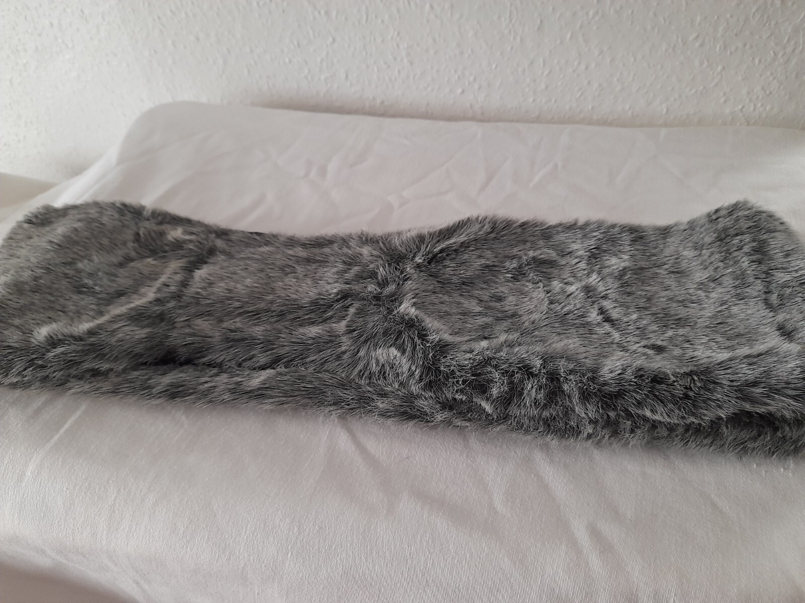 Essentials Grey Faux Fur with Black lining Scarf