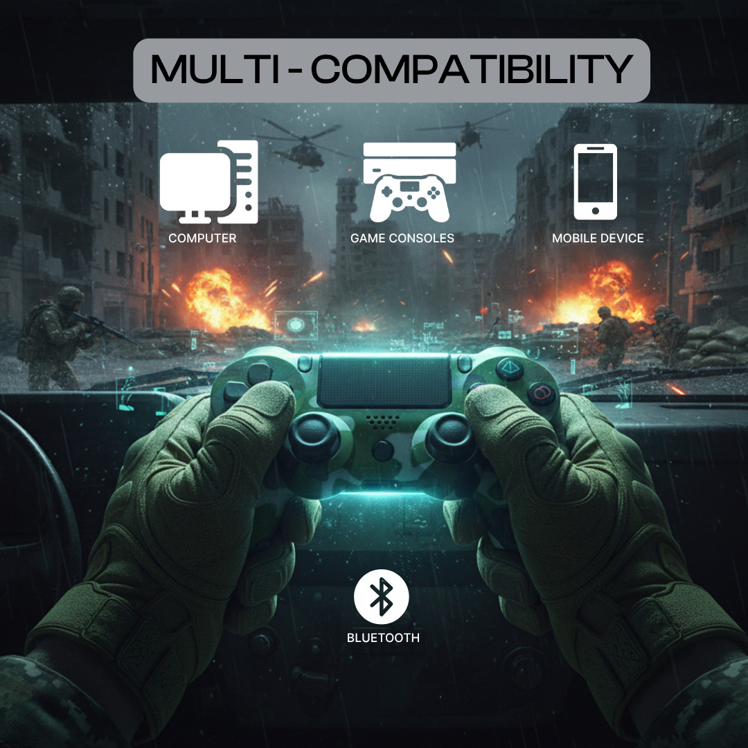 Wireless Game Controller – Green Camo Edition, Universal Bluetooth Gamepad