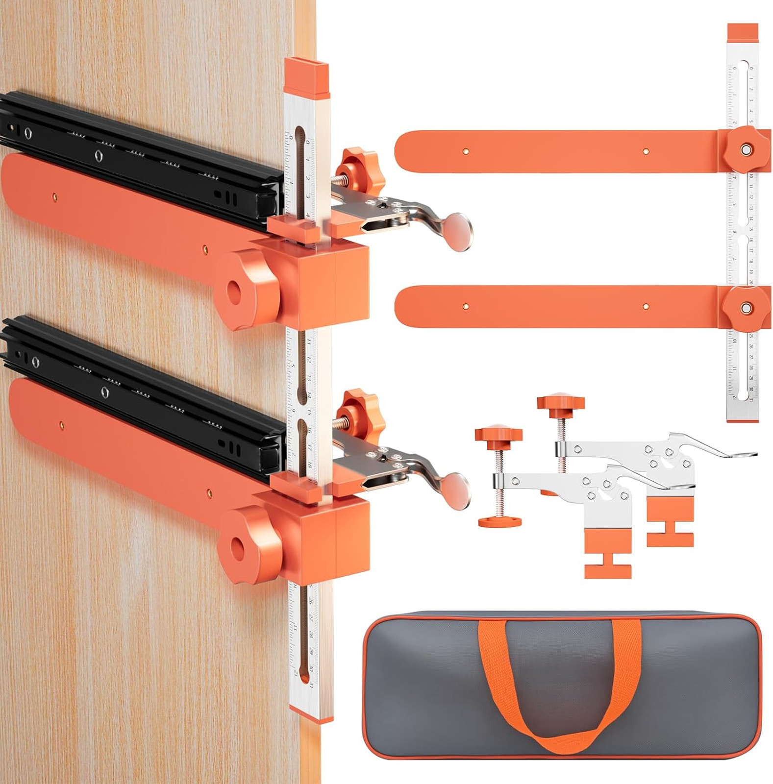 2.0 Adjustable Drawer Slide Jig With Toggle Clamp & Magnetic Arm, Precision