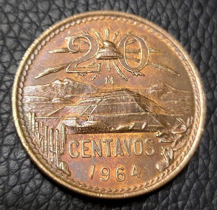 1964 Mexico 20 Centavos Coin