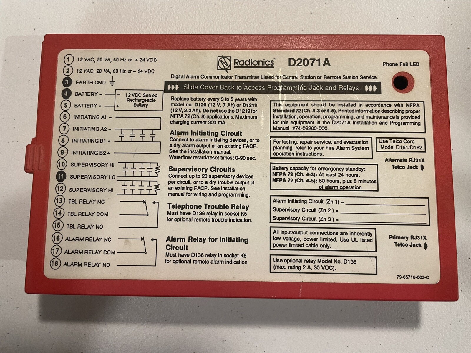 Radionics D2071A Communicator