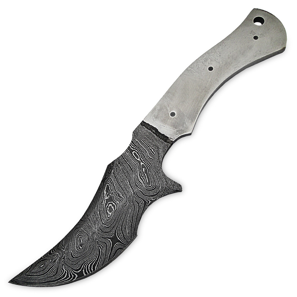 1095HC Damascus Steel Skinner Knife Blank DIY Make-Your-Own Handle