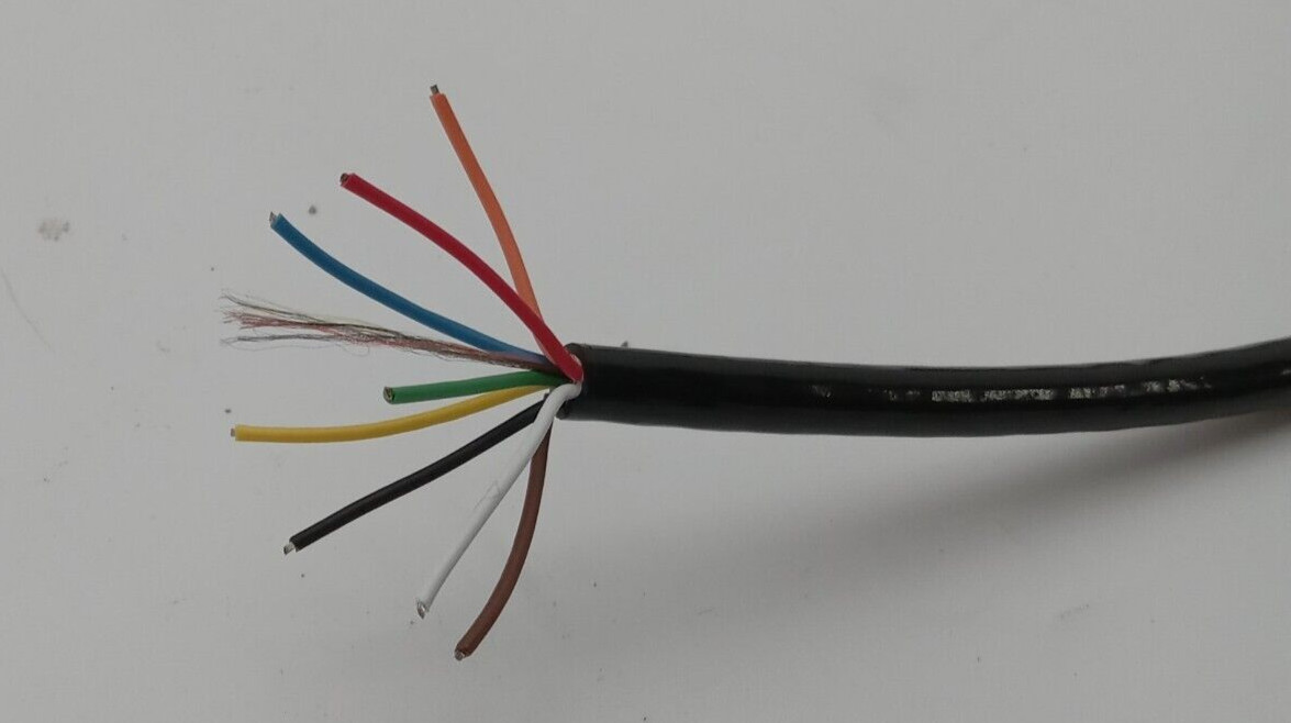Coiled Spiral Curly Cable Black Wire 8 Core Shielded 4 Feet Coiled