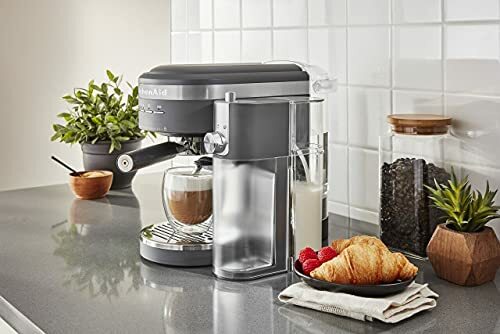 KitchenAid KES6403DG Semi-Automatic Espresso Machine, One Size, Matte Charcoa...