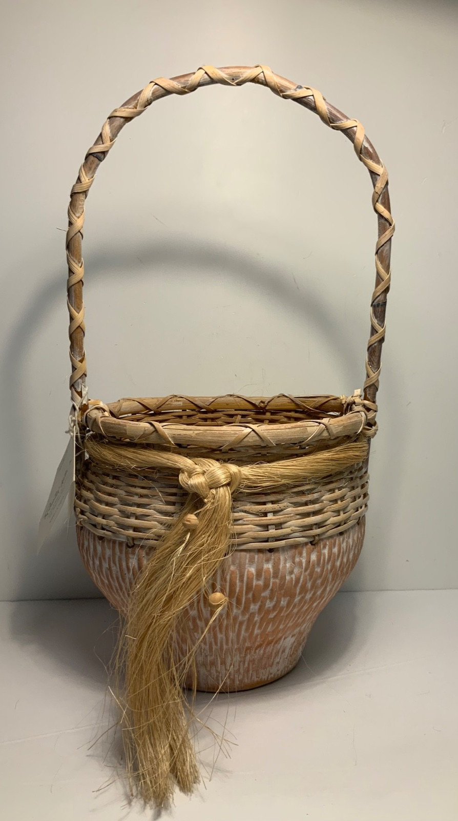 RARE Vintage Rosenthal Netter Pottery & Wicker Basket Numbered 16 of 156 17"