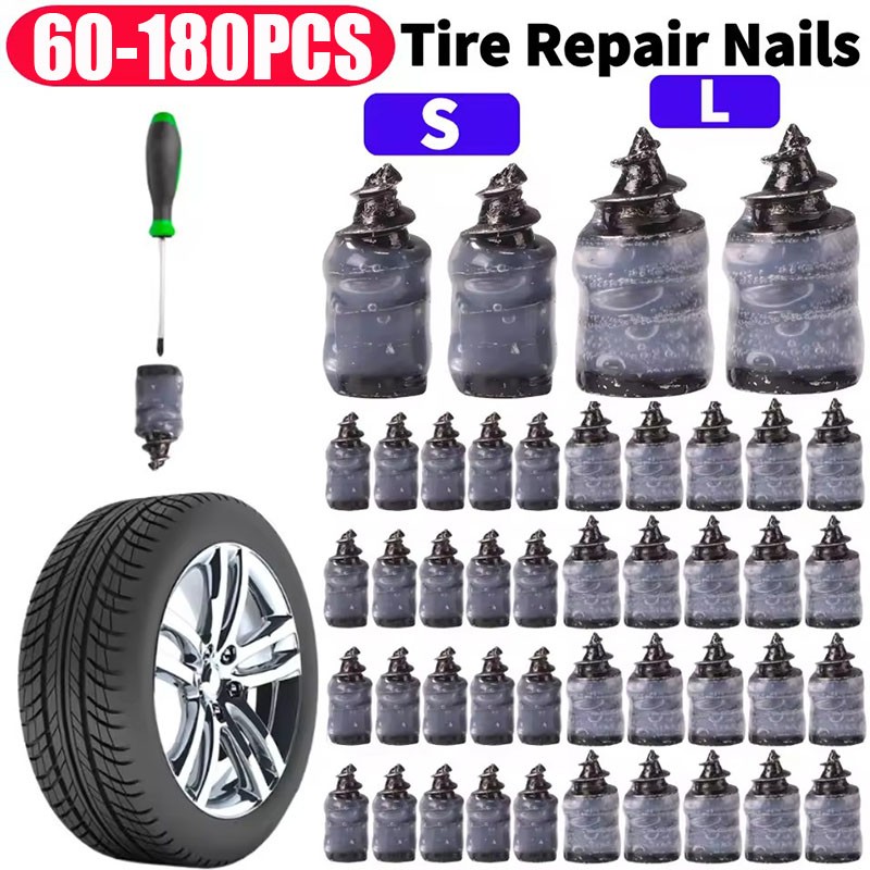 60X Tire Vacuum Repair Screw Rubber Nail Plug Car Tyre Puncture Repair Kit US