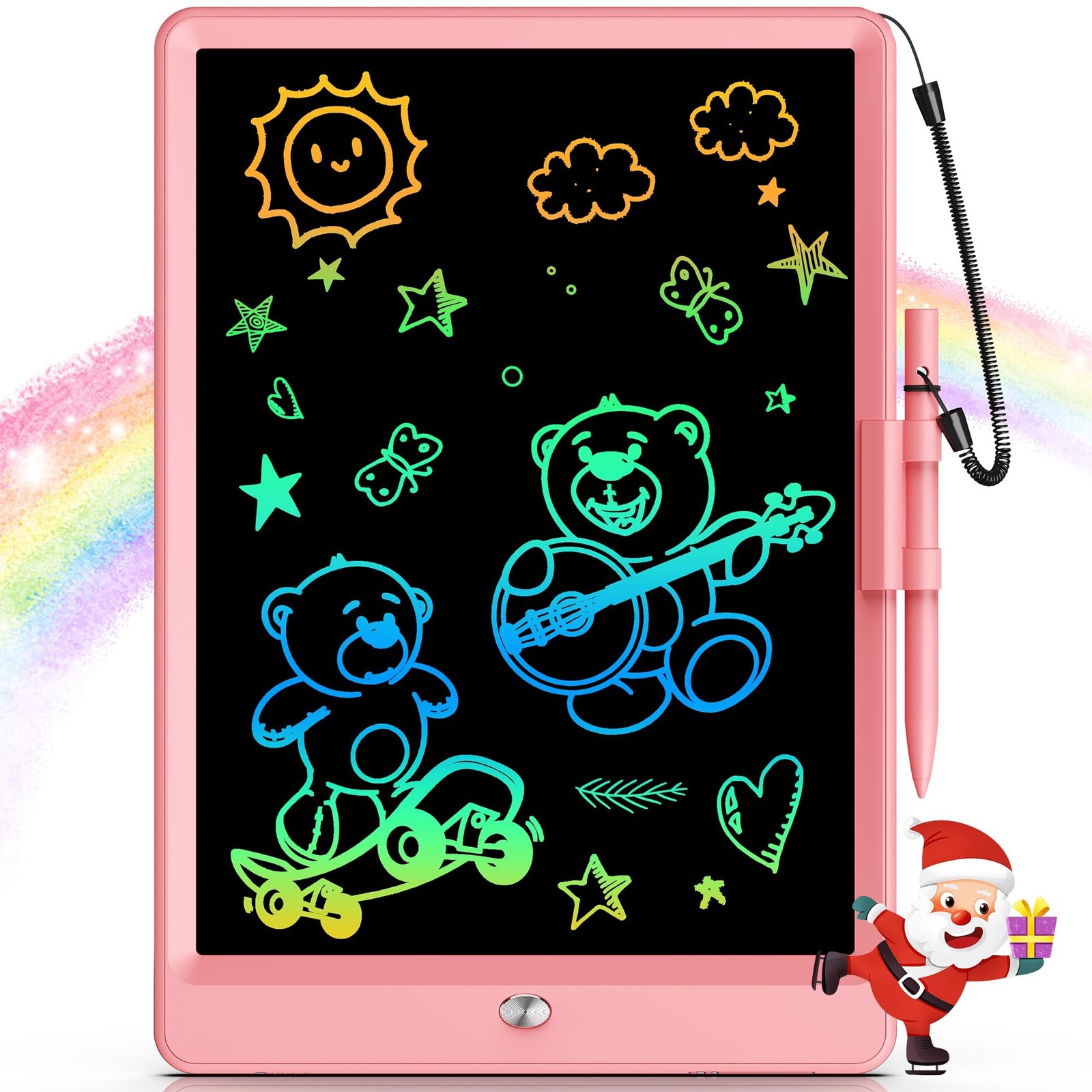 Bravokids 10 Inch LCD Writing Tablet for 3-8 Year Olds - Pink