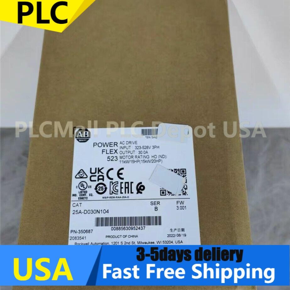 New AB 25A-D030N104 PowerFlex 523 15kW (20Hp) AC Drive 25AD030N104 US Free Tax