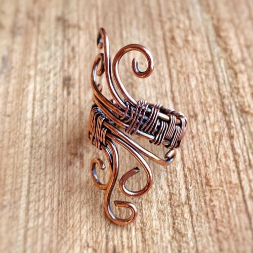 Solid Copper Minimalist Healing Handmade Unisex Ring, Heart