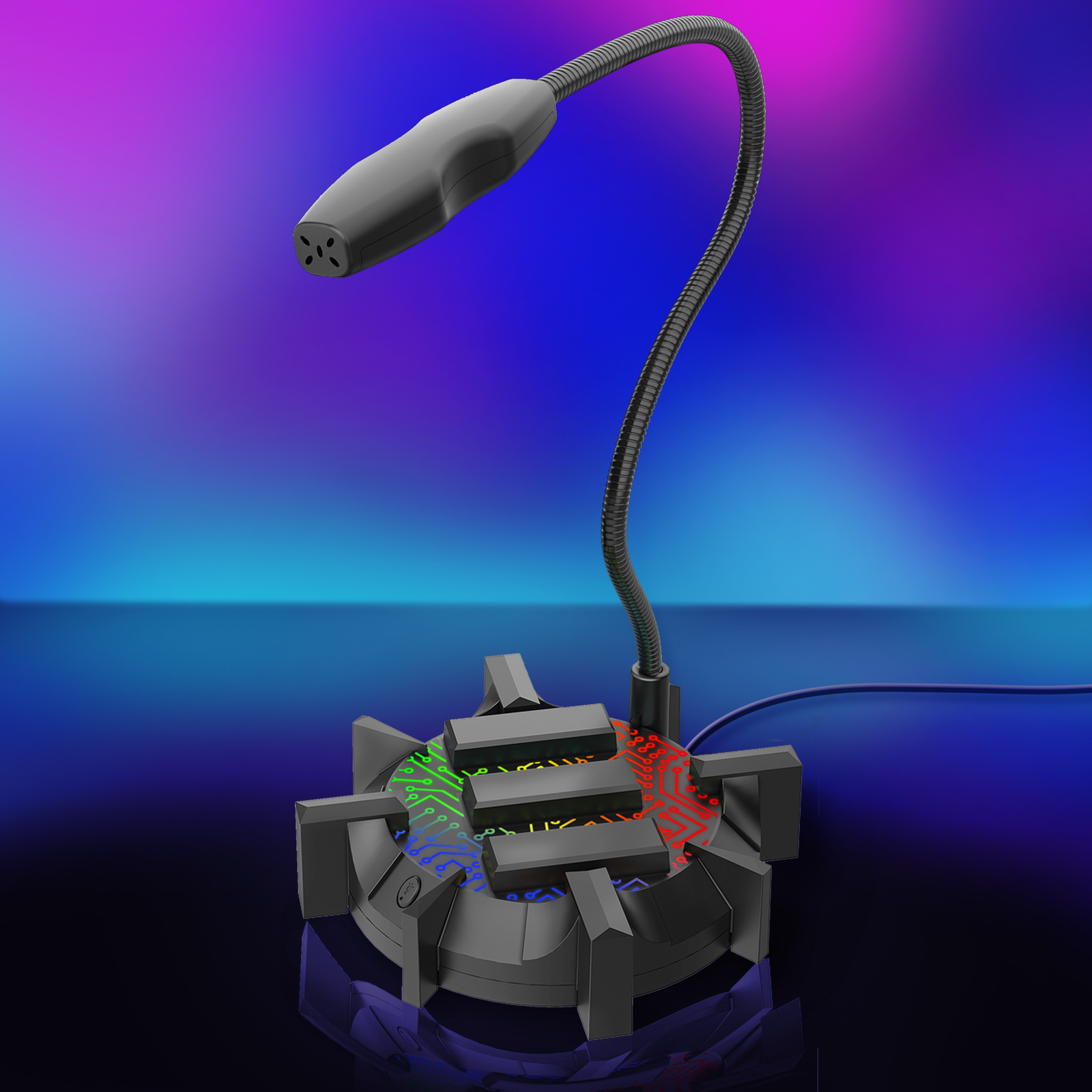 ENHANCE Microphone for PC with USB Plug, Mute Button Compatible with PC, PS5