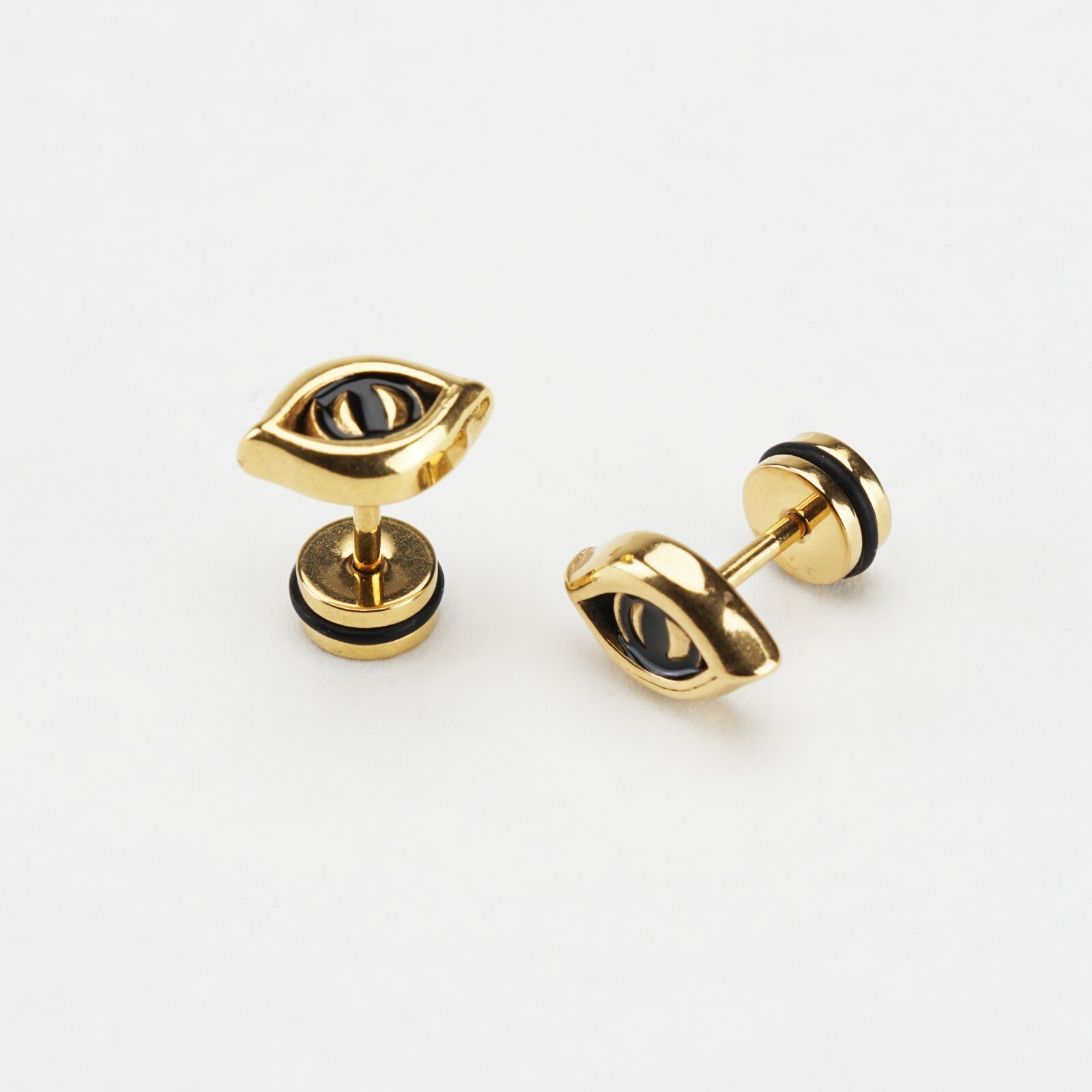 2- 4 Pcs Retro Stainless Steel Evil Eye Design Stud Earrings Piercing Unisex