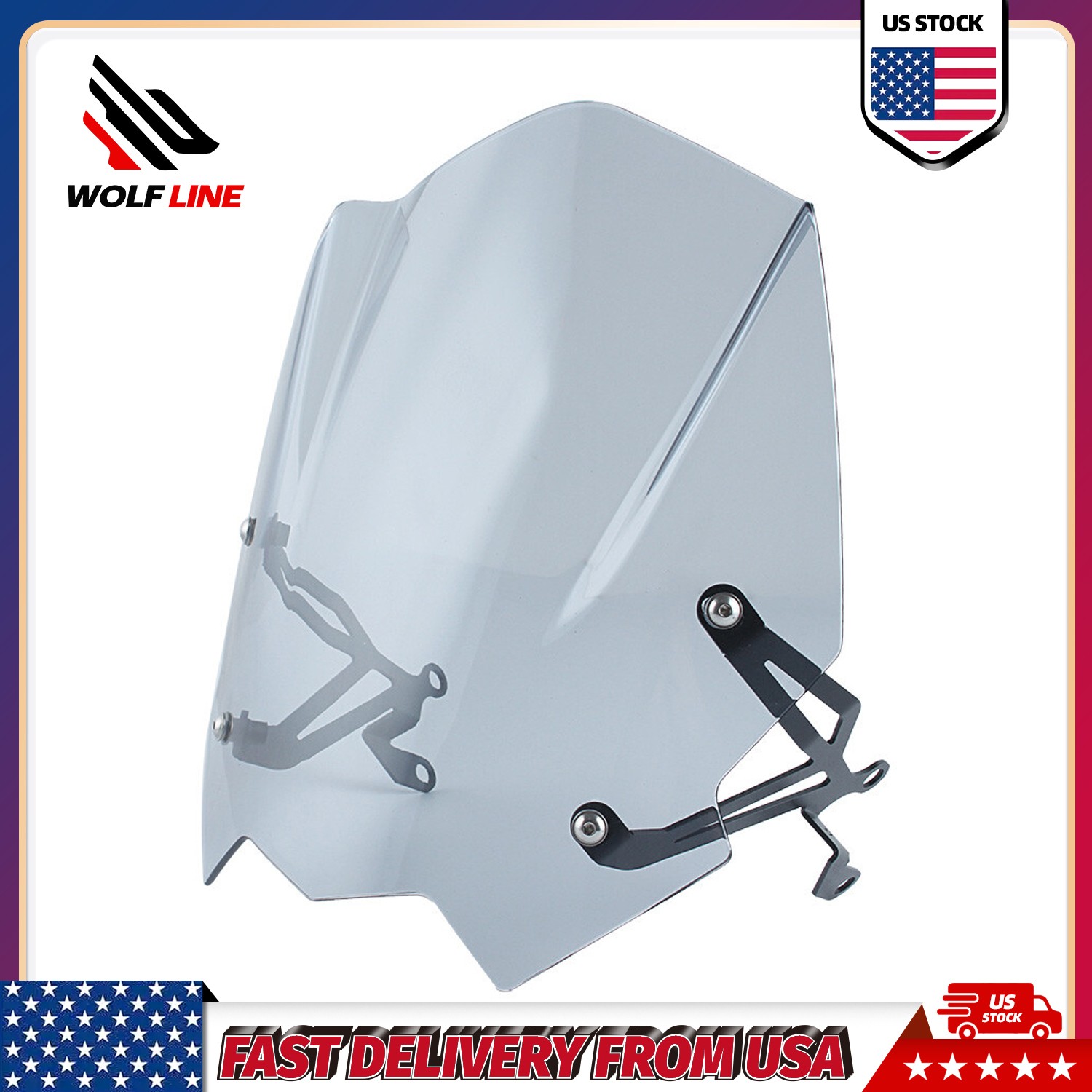 WOLFLINE Windshield Deflector for BMW G310R 2016-2024 Light Smoke Windscreen