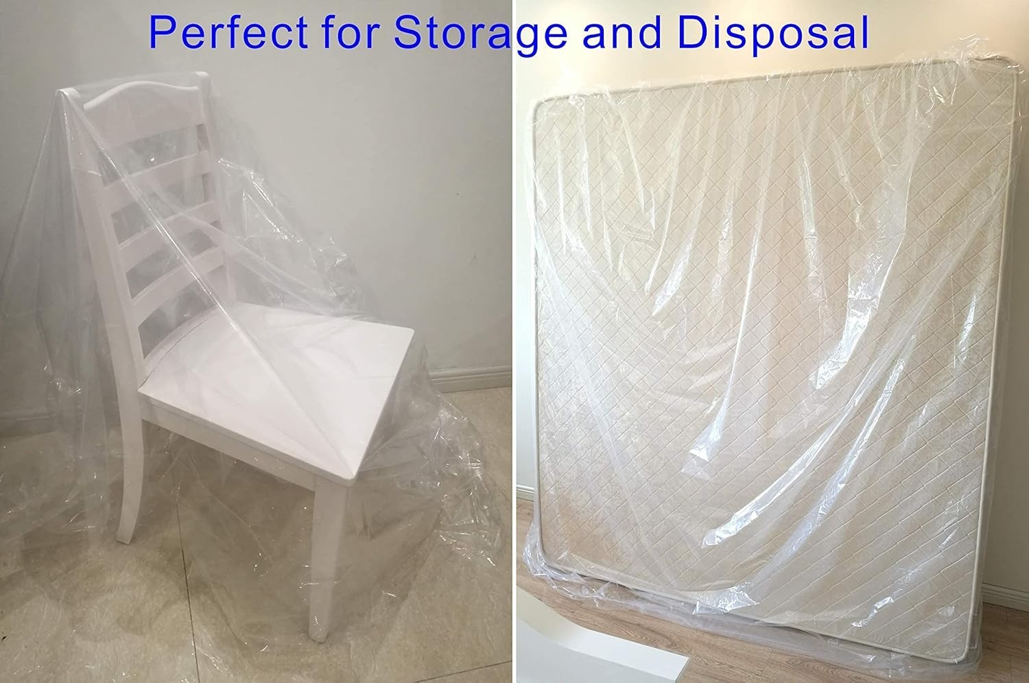 Lightweight Twin/Full Mattress Bag - Clear Polyethylene Storage Solution
