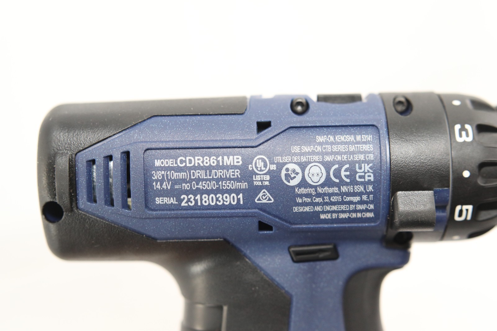Snap-on Tools POWER BLUE MicroLithium 14.4v Cordless Drill CDR861MB