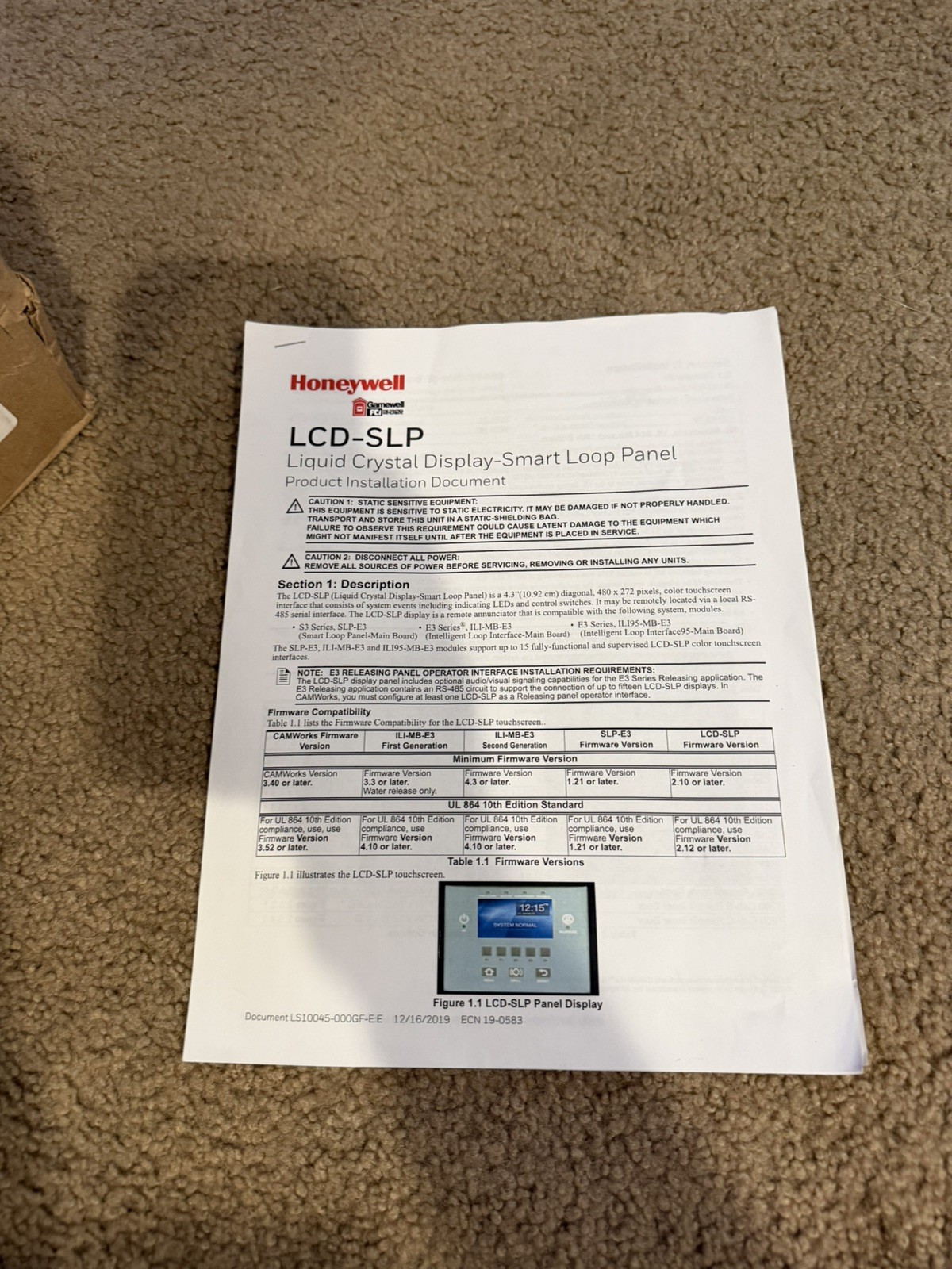 Honeywell LCD-SLP
