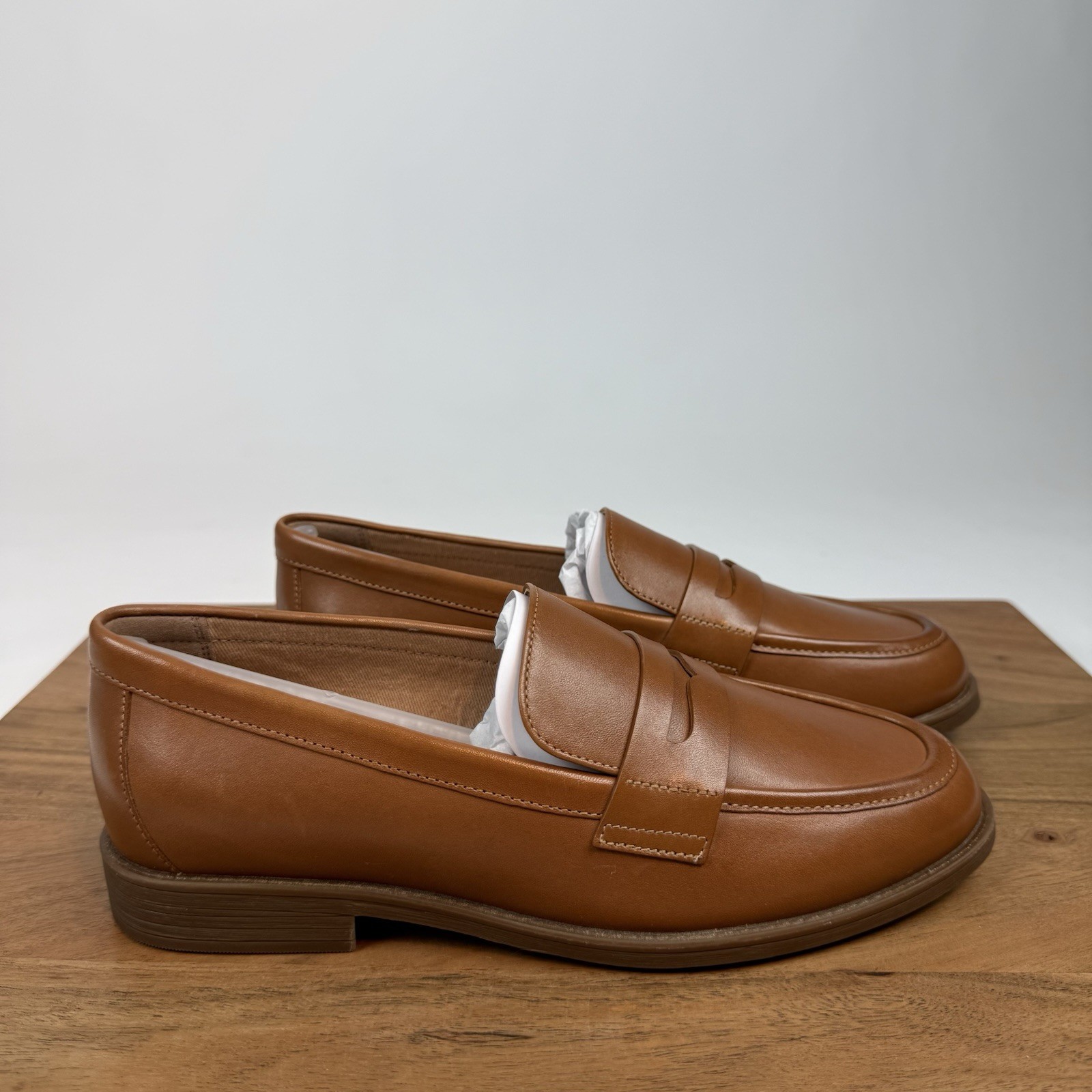 New Womens Cole Haan British Tan Leather Haverhill Penny Loafers Shoes Sz 6.5 B