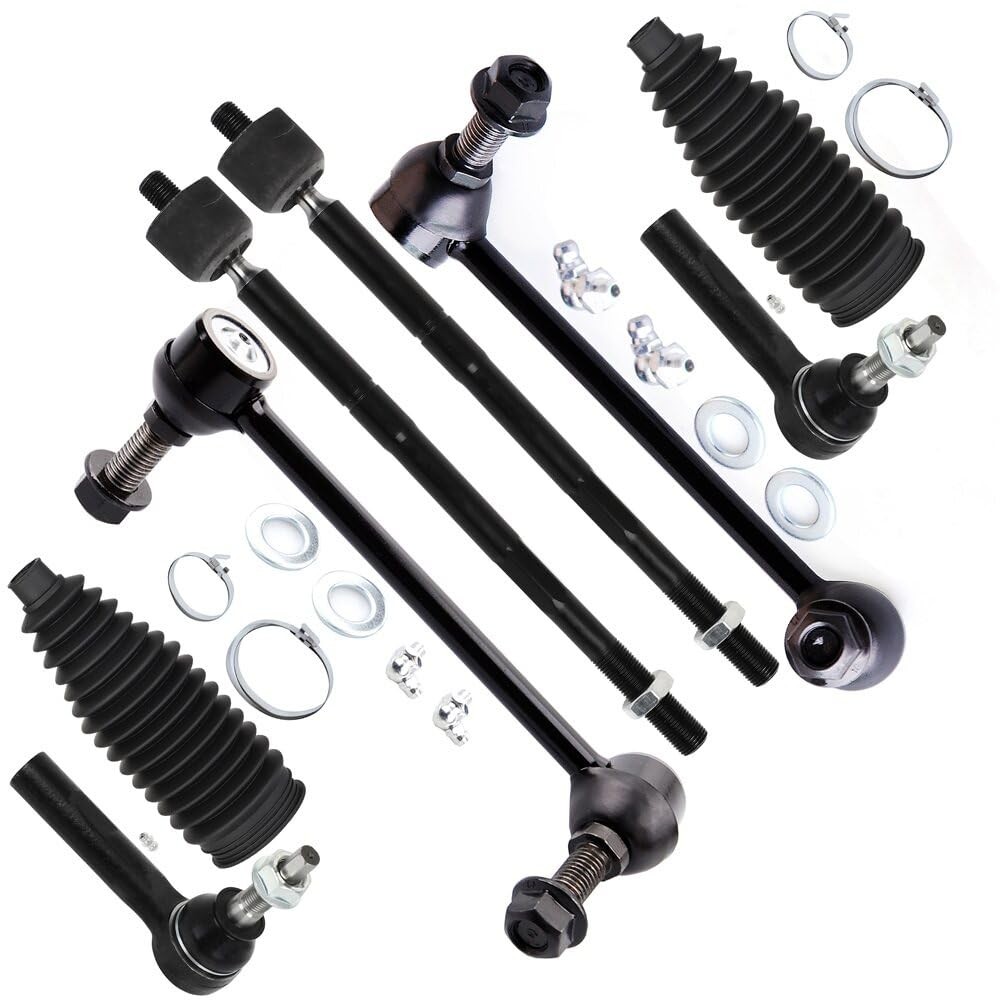 8pcs Front Susp Kit Outer Inner Tie Rod End w/Boot Sway Bar Link fit 2011-19