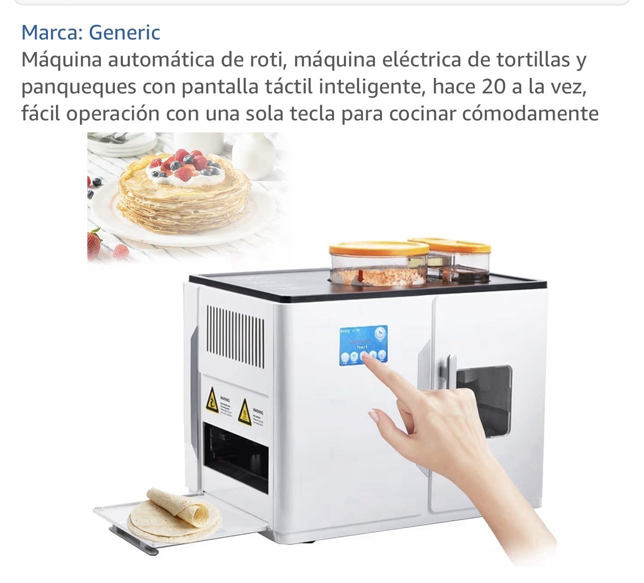 Generic Automatic Rotis Naan Roti Maker Electric Touchscreen Intelligent, White